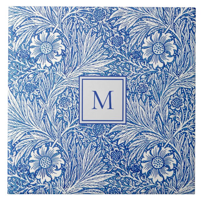 William Morris Marigold Blue Monograma (Frente)