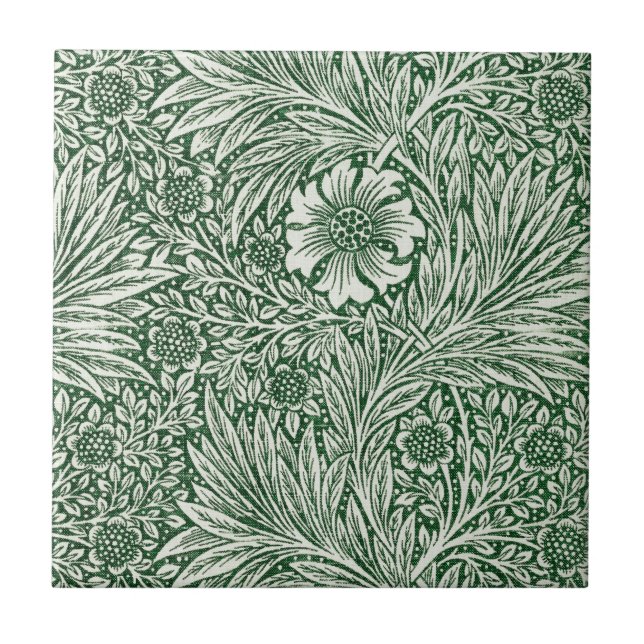 william morris marigold flor verde floral (Frente)
