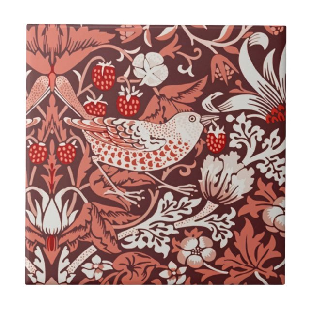 William Morris Morango Ladrão Terracota Pássaro (Frente)