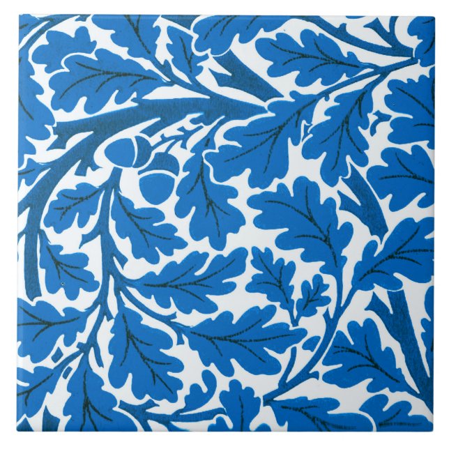 William Morris Oak deixa, Sapphire Blue e White (Frente)