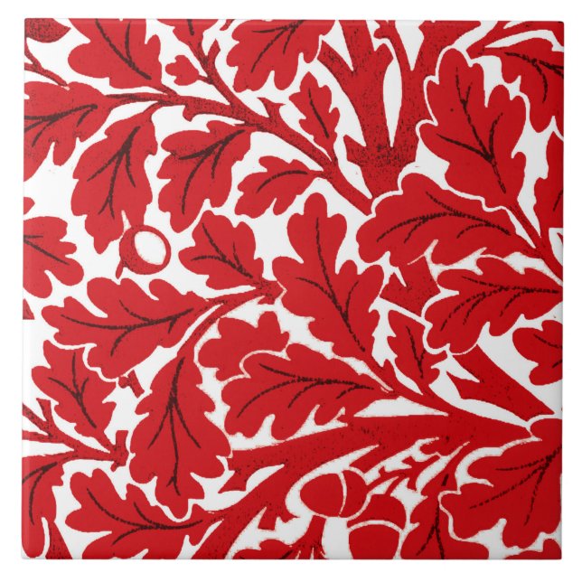 William Morris Oak Folhas, Vermelho Profundo e Bra (Frente)