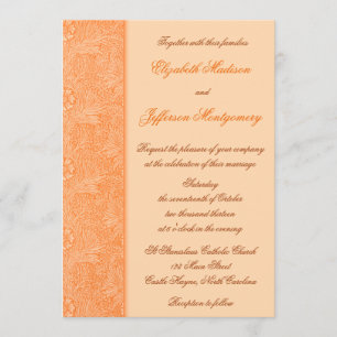 William Morris Orange Convite para Casamento Flora