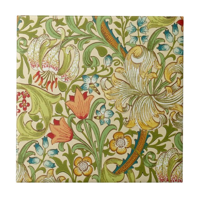 William Morris Ouro Lily Vintage Pré-Raphaelite (Frente)