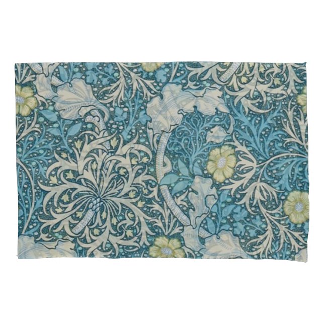 William Morris, padrão art nouveau, algas, azul,f (Frente)