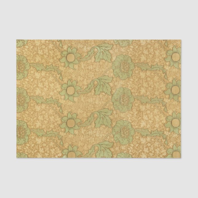 William Morris PATTERN EM Papel Tecido AMARELO (Frente )