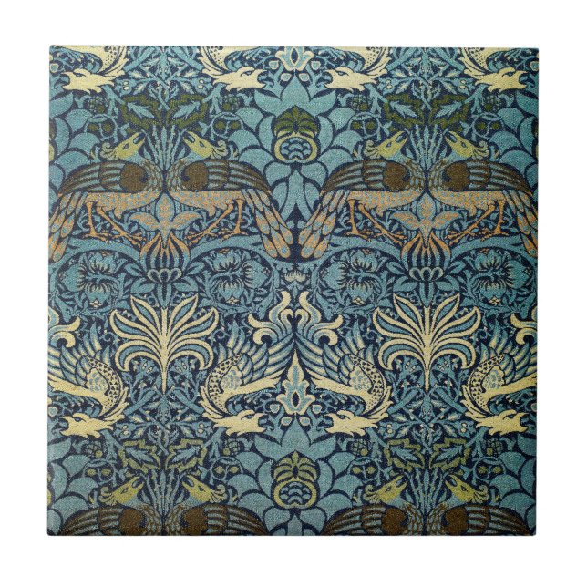 William Morris Peacock and Dragon Woven Design (Frente)