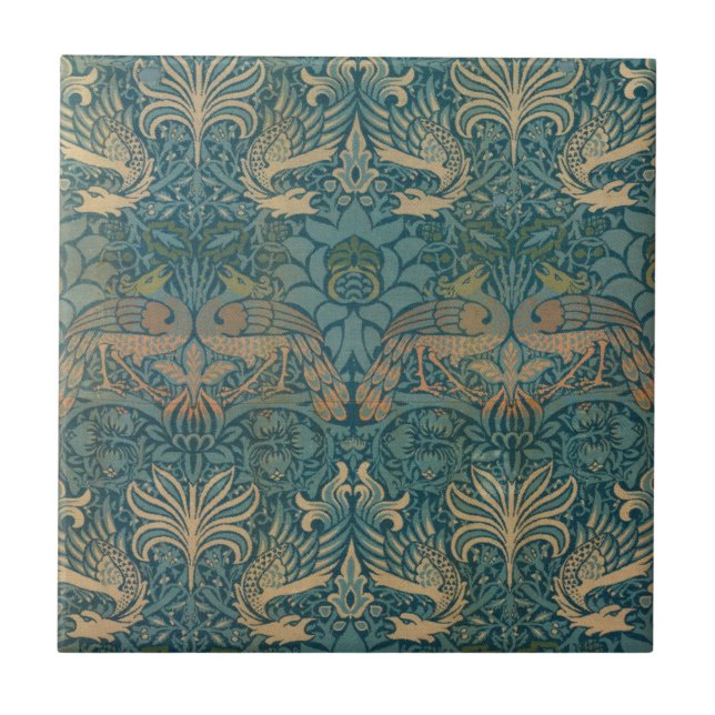William Morris Peacock e Dragon Textile Design (Frente)
