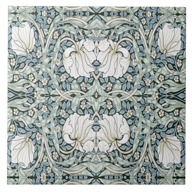 William Morris Pimpernel Blue Intricate Pattern  (Frente)