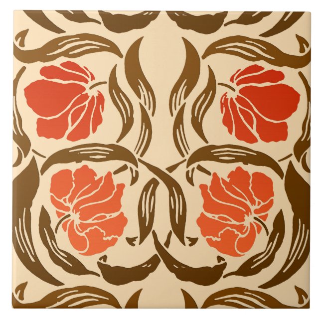 William Morris Pimpernel, Mandarin Orange & Brown (Frente)