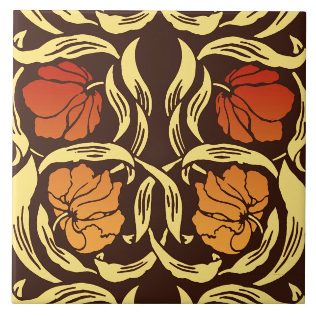William Morris Pimpernel, Rust Orange e Brown (Frente)