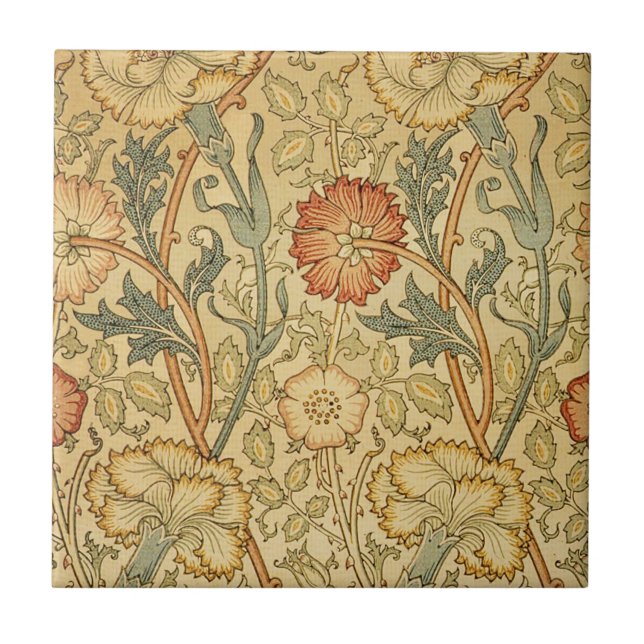 William Morris Pink Rose Flower Wallpaper Padrão (Frente)