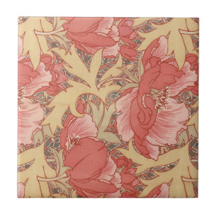 William Morris Poppies Floral Art Nouveau Pattern