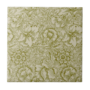 William Morris Poppy Classic Floral Green