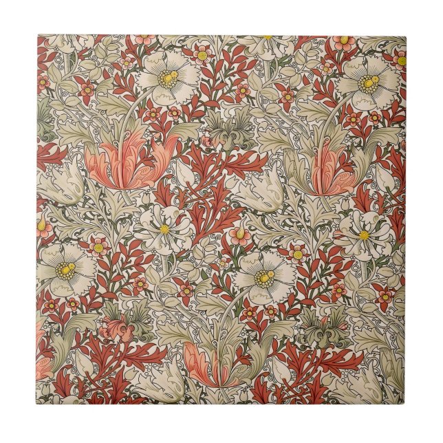 William Morris Primavera Compton Flower Vermelho (Frente)