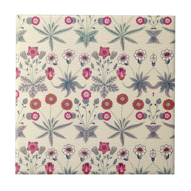 William * Morris Red Blue Flower Daisy Vintage | (Frente)