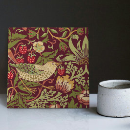 William Morris Red Strawberry Thef Azulejo cerâmic