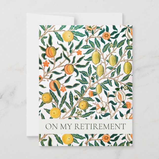 WILLIAM MORRIS RETIREMENT CONVITE DE FESTAS (Frente)