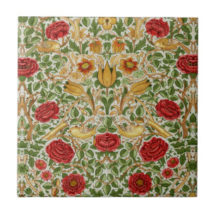 William Morris Rosa e Birds Chintz Red