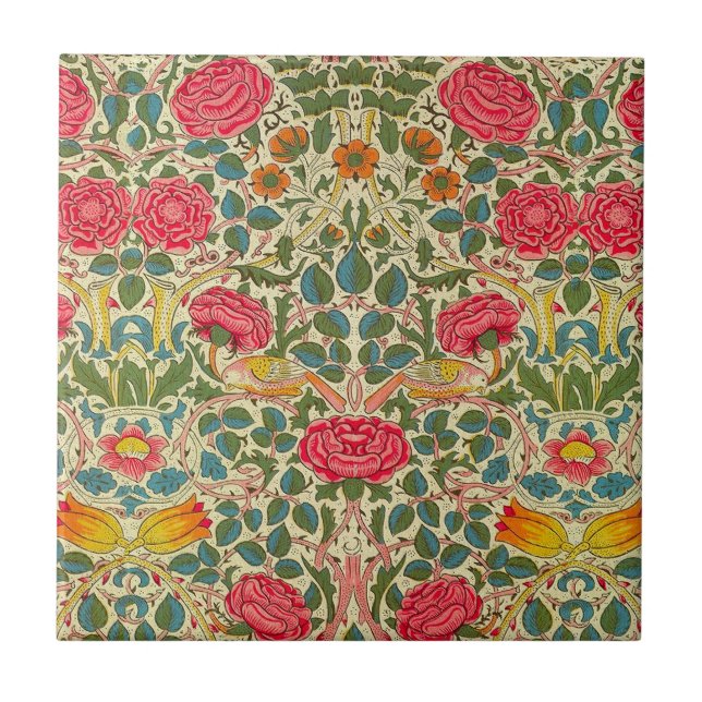 William Morris Rosa Floral Chintz Rosa (Frente)