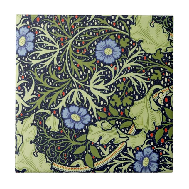 William Morris Seaweed Flor Antiquado (Frente)