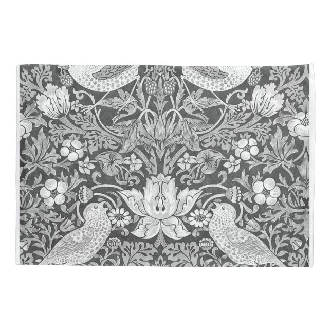 William Morris Strawberry Thef Black and White (Verso)