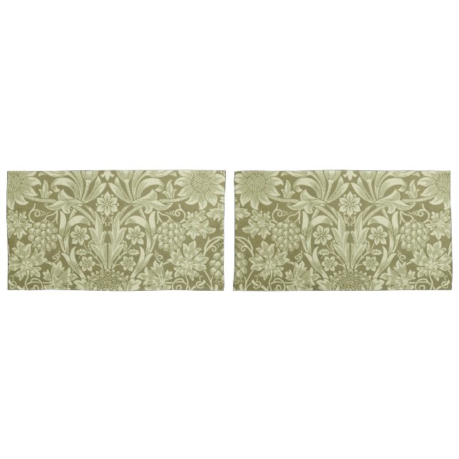 William Morris Sunflower Green Flower (Frente - conjunto)