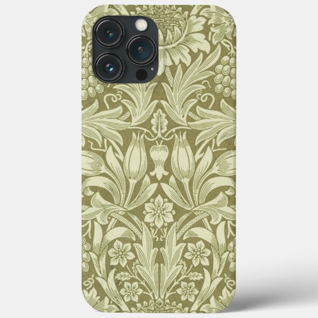 William Morris Sunflower Green Flower (Verso)
