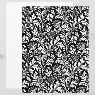 William Morris Thistle Damask, Preto e Branco