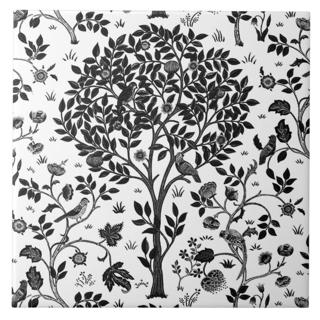 William Morris Tree of Life Standard, Black & Whit (Frente)