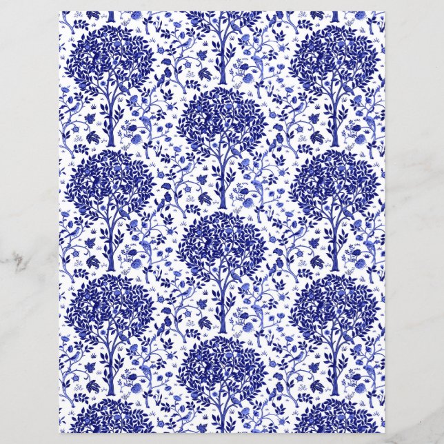 William Morris Tree of Life Standard, Cobalt Blue (Frente)