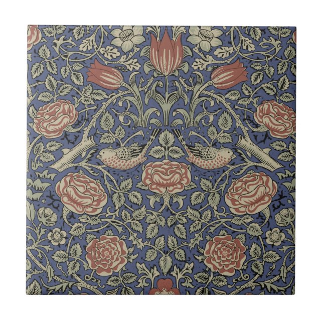 William Morris Tudor Rosa Wallpaper (Frente)