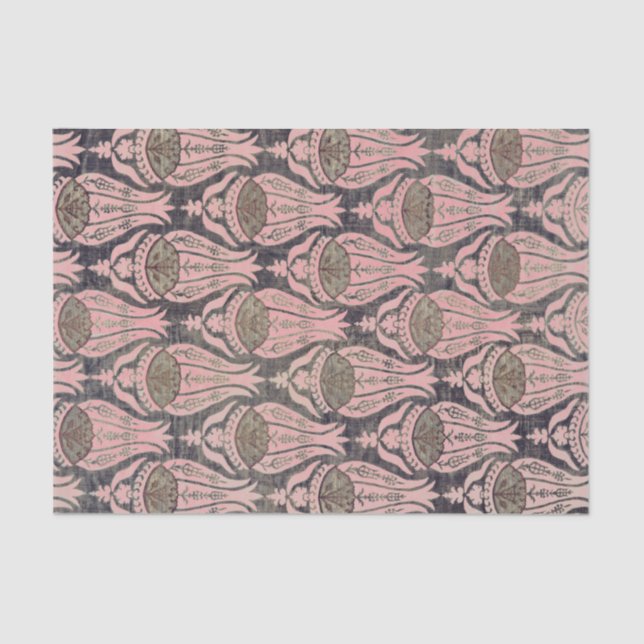 William Morris TULIP CINZAS E Papel Tecido de PINK (Frente )