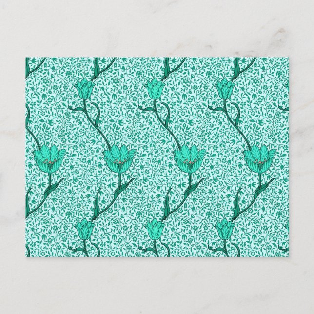William Morris Tulip Damask, Cartão Postal Turques (Frente)