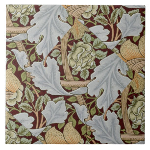 William Morris Vintage Flores Florais Vermelhas Br