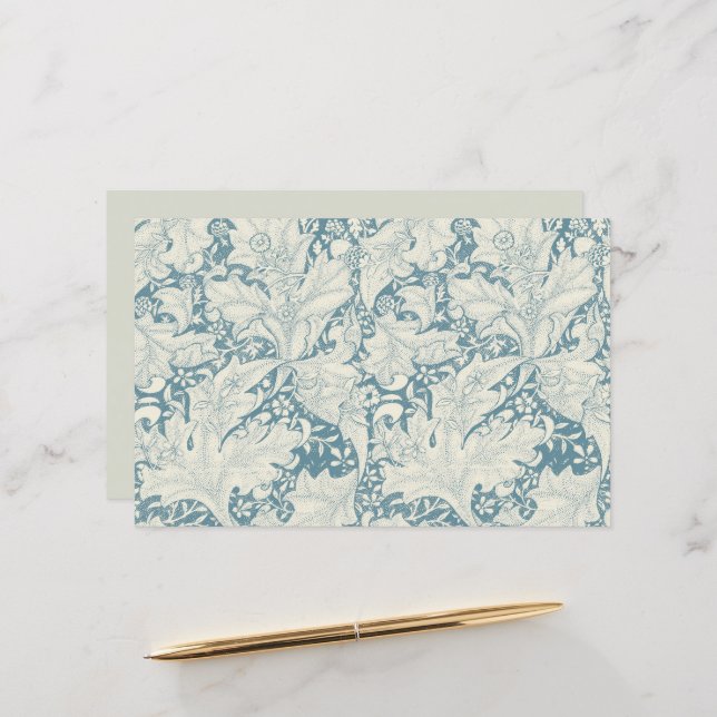 William Morris Wallflower Blue damask (Frente/Verso In Situ)
