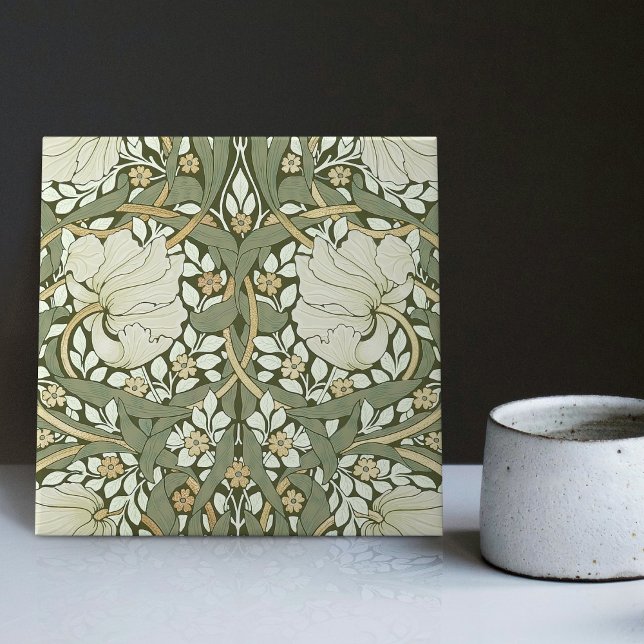William Morris White Green Pimpernel Vintage (Criador carregado)