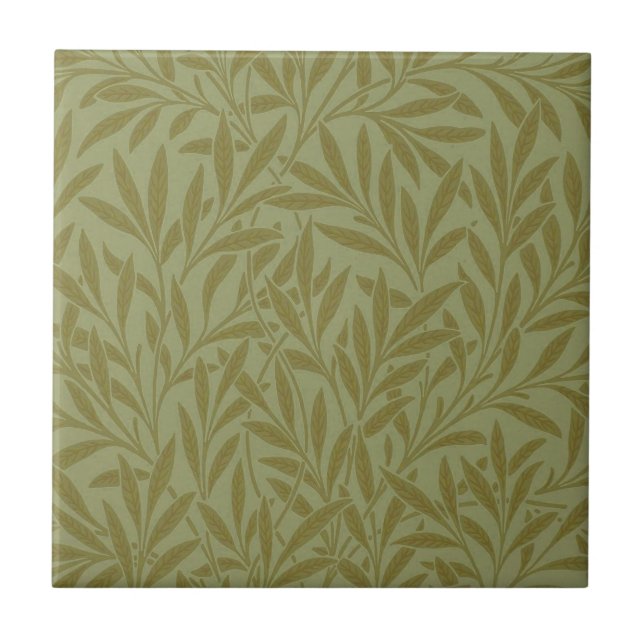 William Morris Willow Antique Verde Folha Verde Ar (Frente)
