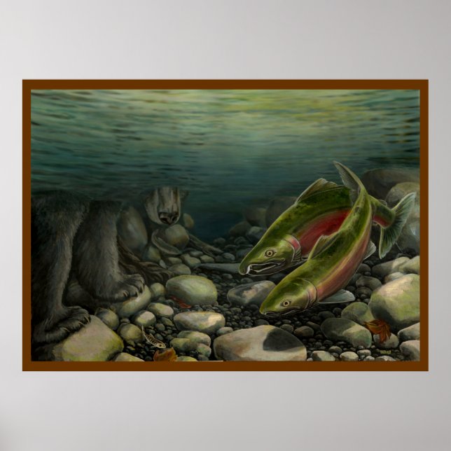Willife Painting Canadian Nature Impressão Salmon (Frente)