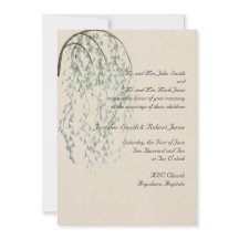 Willow Branch no Convite para Casamento Castanho e