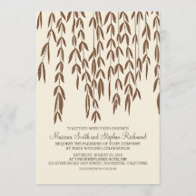 Willow Tree Branches Moderno Convite para Casament