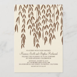 Willow Tree Branches Moderno Convite para Casament