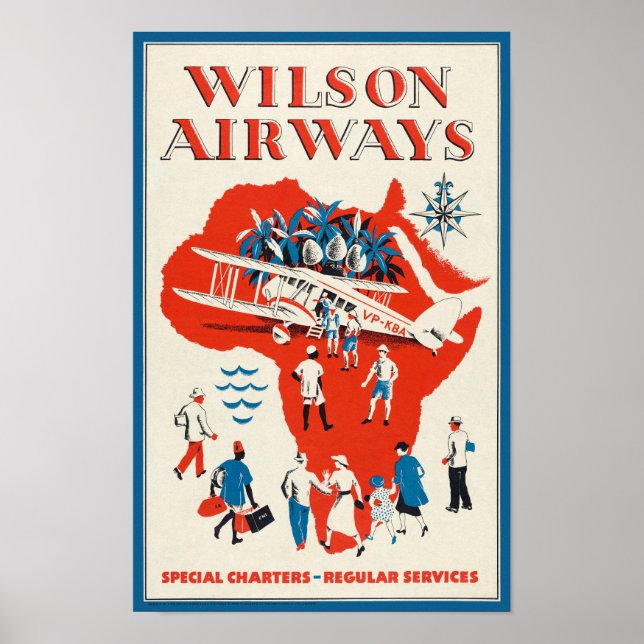 Wilson Airways Poster vintage 1937 (Frente)