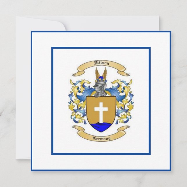 Wilson Family Crest. Casaco de braços (Frente)