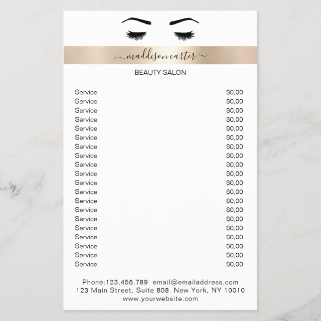 Wimpern Augenbrauen Flyer (Frente)