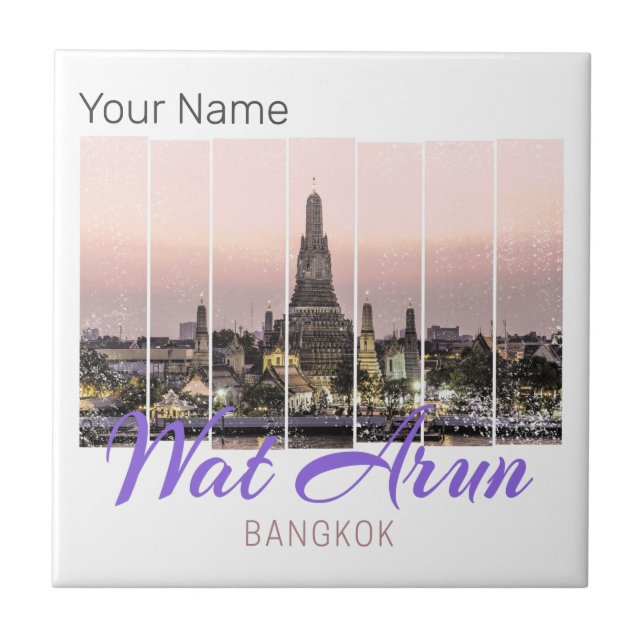 Win Arun Temple Bangkok Tailândia Sunset Souvenir (Frente)