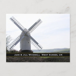 Windmill : Jack & Jill Sussex UK Cartão postal