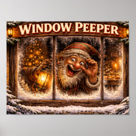 Window Peeper Icelandic Yule Lad Poster
