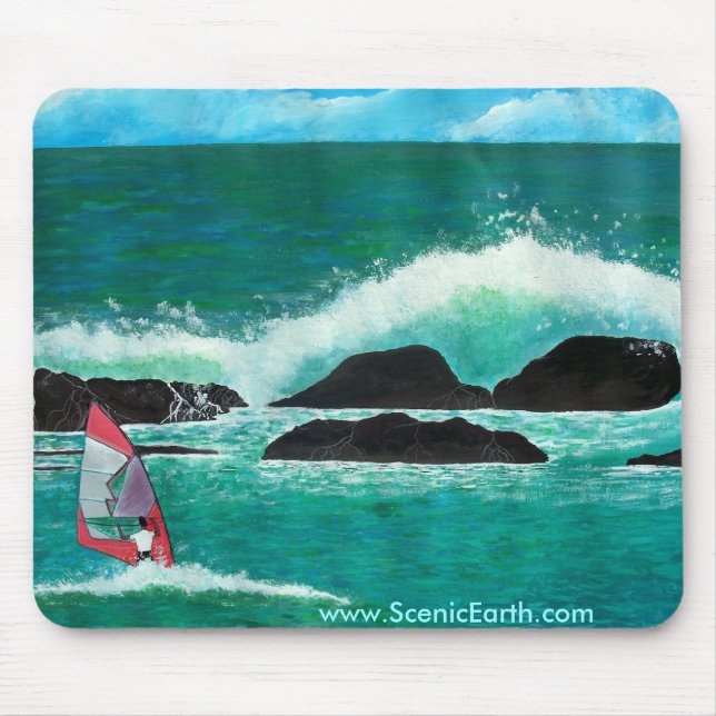 Windsurfing na pintura da arte de Mousepad do (Frente)
