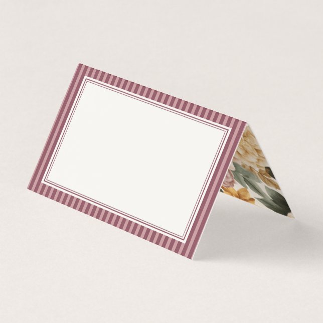 Wine Vineyard Club Old Money Striped Place Cards (Frente)