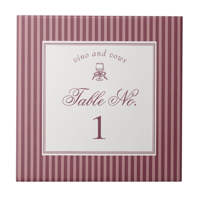 Wine Vineyard Club Old Money Wedding Table Number (Frente)